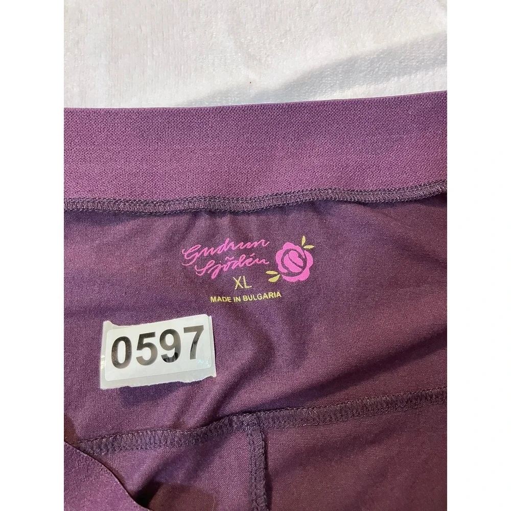 Gudrun Sjoden Purple Lyocell Jersey Maxi Skirt XL Tiered Scandi Lagenlook Plum